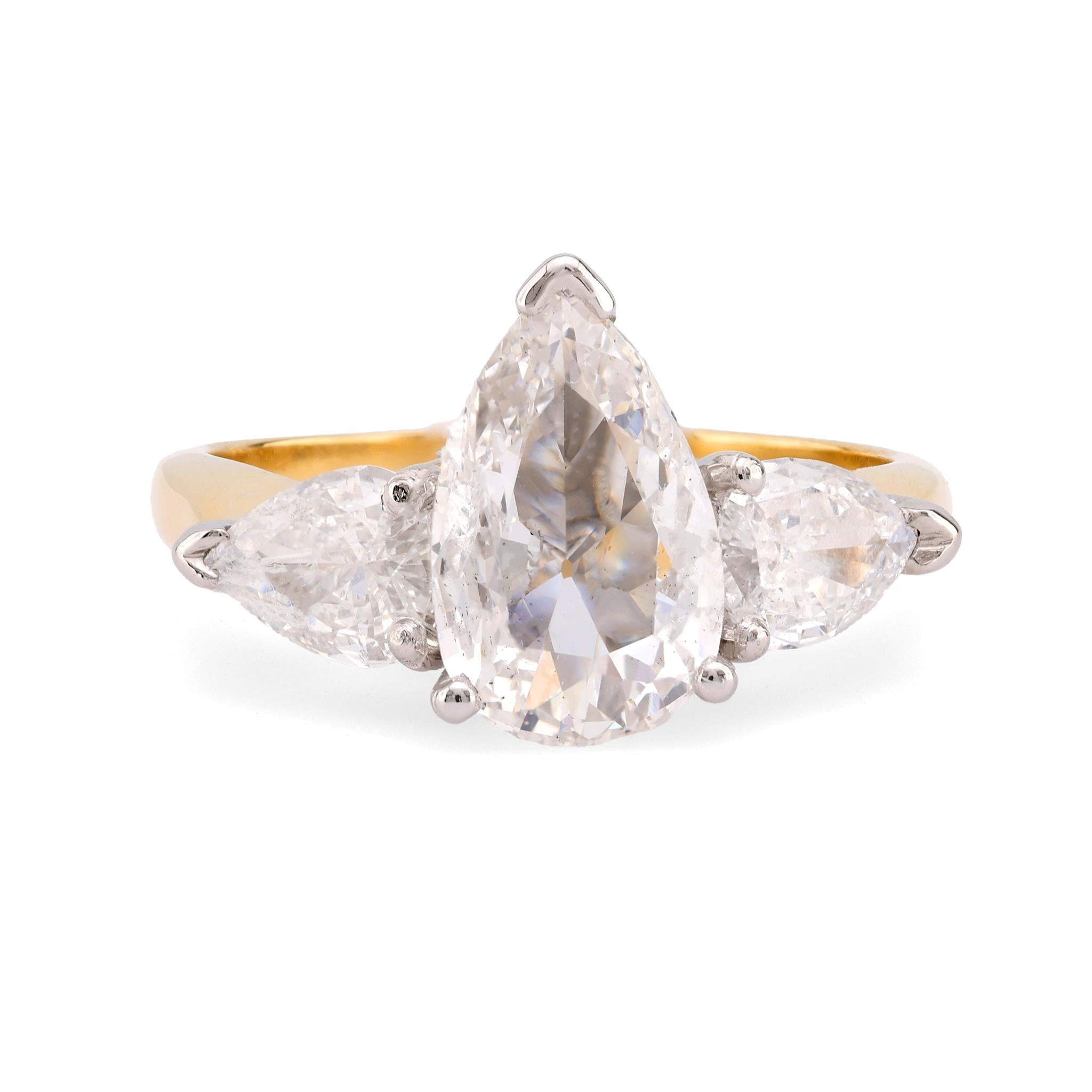 1.01 Carat GIA Certified Pear Cut Diamond Engagement Ring in 18K Yellow Gold - Perfect for Proposals, Weddings & Anniversaries