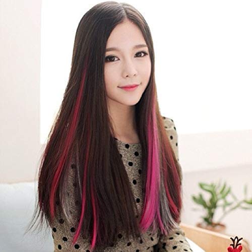 LEYSIN Synthetic Hair Extensions for Women & Girls - 2-Piece Set, Baby Pink, 20 Grams - Perfect for Casual Wear, Parties, and Everyday Styling
