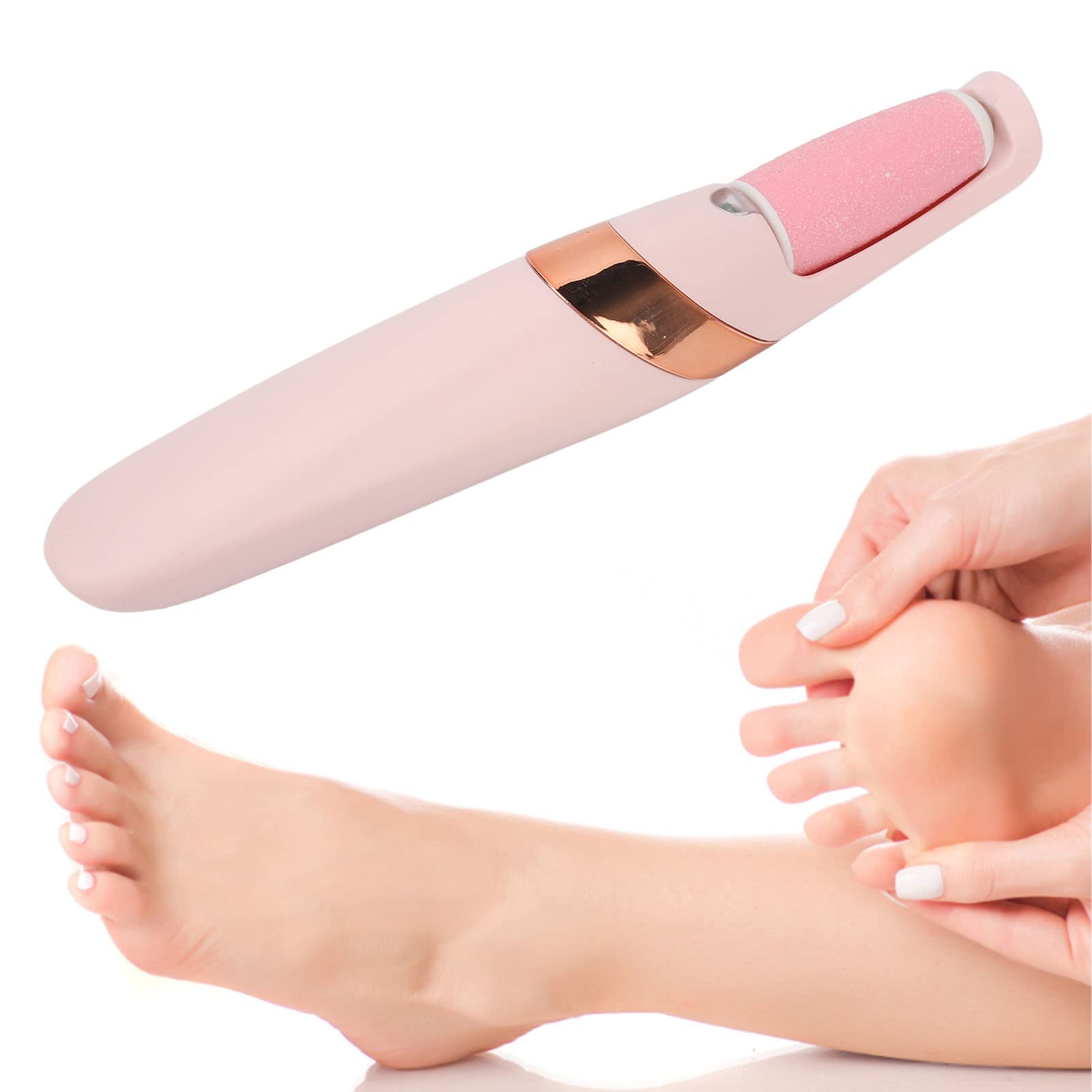 Electric Rechargeable Foot Callus Remover - Professional Electronic Foot File & Grinder for Dry, Dead, Cracked Hard Skin - Perfect for Pedicures, At-Home Foot Care & Soft Smooth Feet