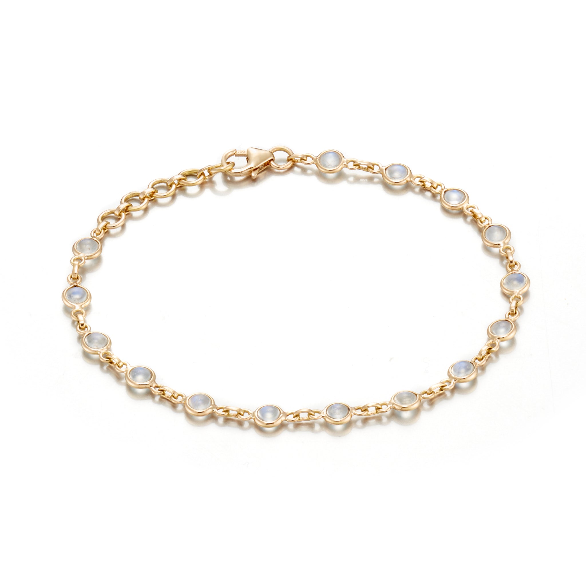 Rainbow Moonstone Link Bracelet - Healing Crystal Jewelry for Women - Perfect for Meditation, Yoga & Spiritual Gifts
