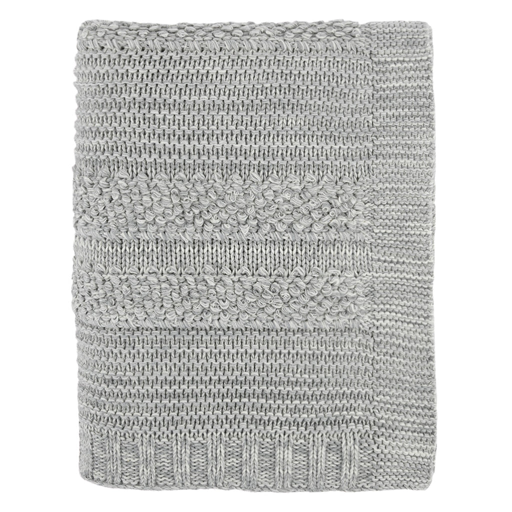 Soft Grey Multi-Textured Knit Throw Blanket - Cozy & Stylish for Living Room, Bedroom, or Couch - Perfect for Relaxing & Decor