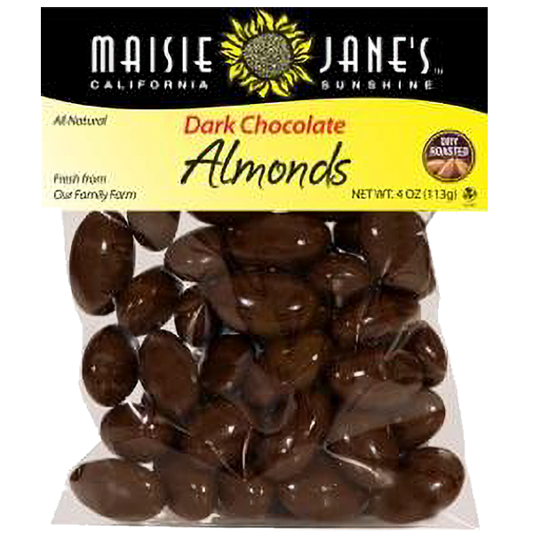 Premium Dark Chocolate Covered Almonds - 4 oz (113g) | Gourmet Snack for Parties, Gifts & Healthy Desserts | Vegan & Gluten-Free Treat