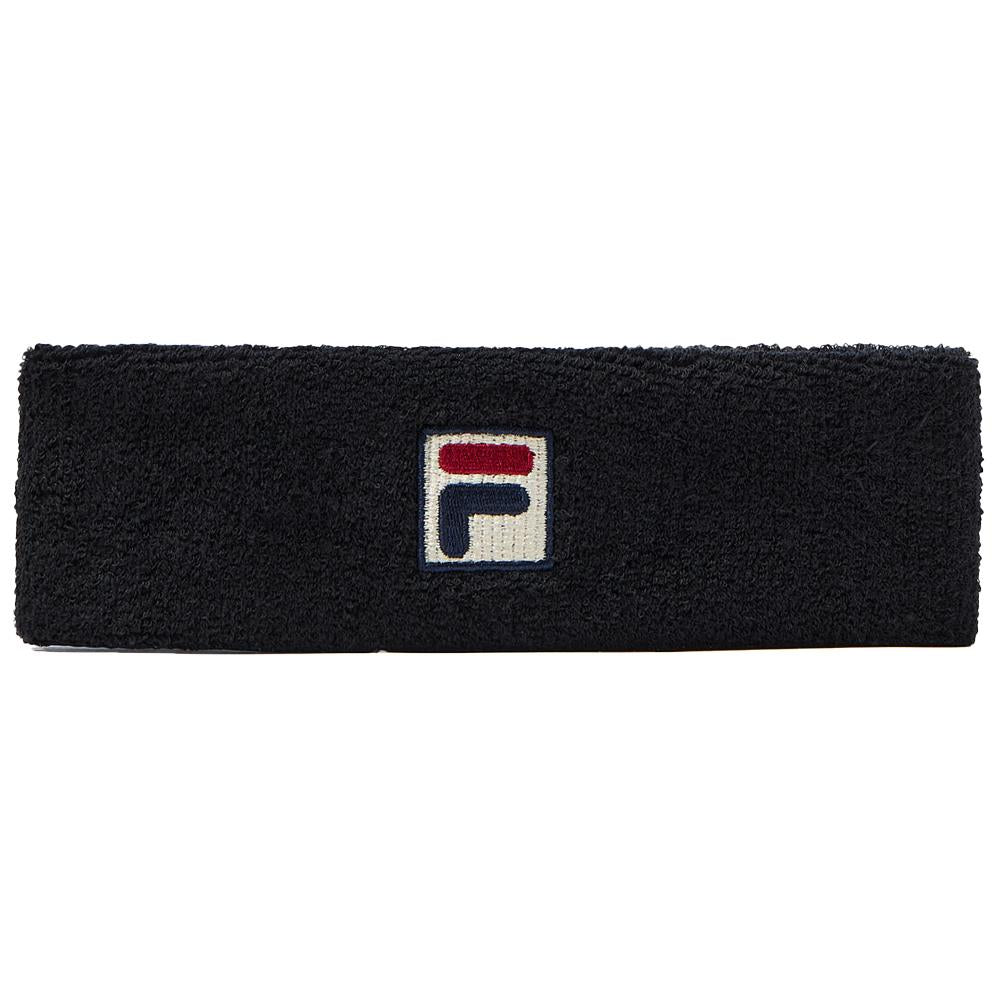 Fila Solid Box F Headband for Women & Men - Black - Soft & Stretchy Sports Headband for Running, Yoga, Workout & Gym - Sweat Absorbent & Non-Slip Hairband