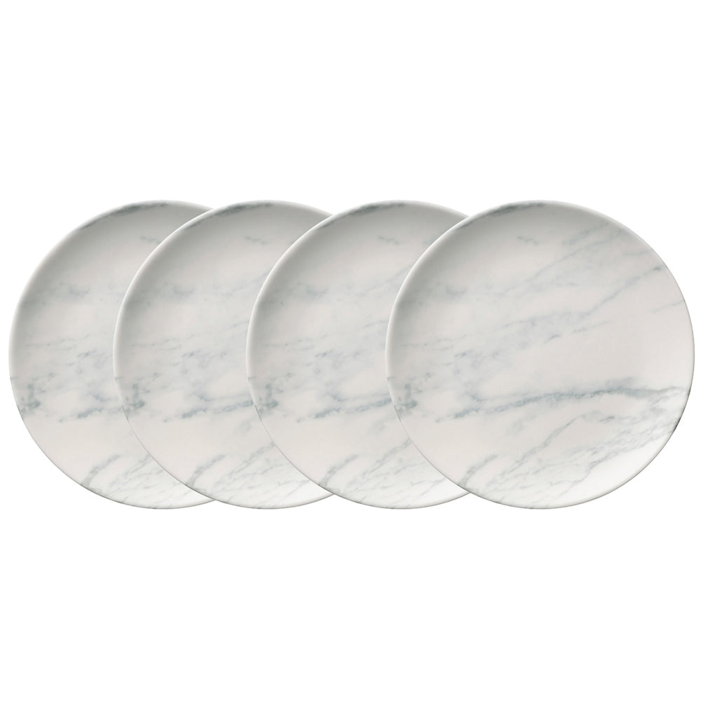 Belleek Living Marble Side Plates - Set of 4 Elegant Dinner Plates for Fine Dining, Dessert, Appetizers & Home Decor