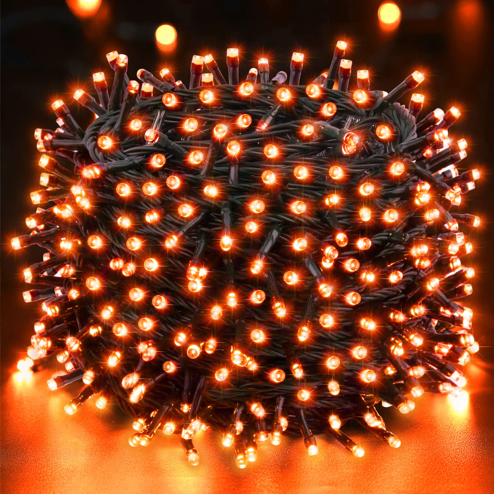 300LED Orange Halloween String Lights - 108FT Waterproof Outdoor/Indoor Mini Lights for Halloween, Christmas, Thanksgiving Decor - Perfect for Tree, Garden, Party & Carnival Decorations