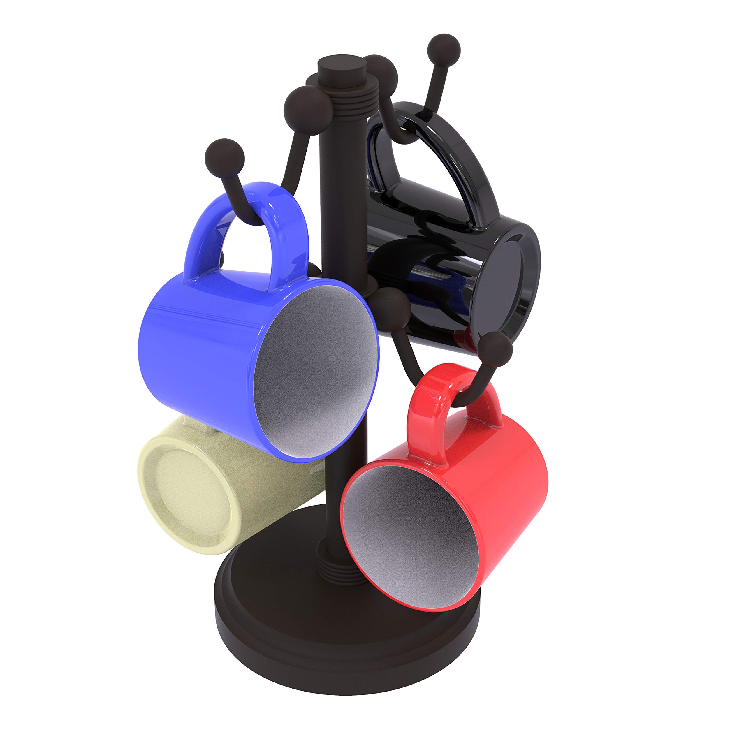 Allied Brass 4-Groove Countertop Coffee Mug Holder - Oil Rubbed Bronze Finish | Stylish Cup Organizer for Kitchen, Office, or Restaurant Use