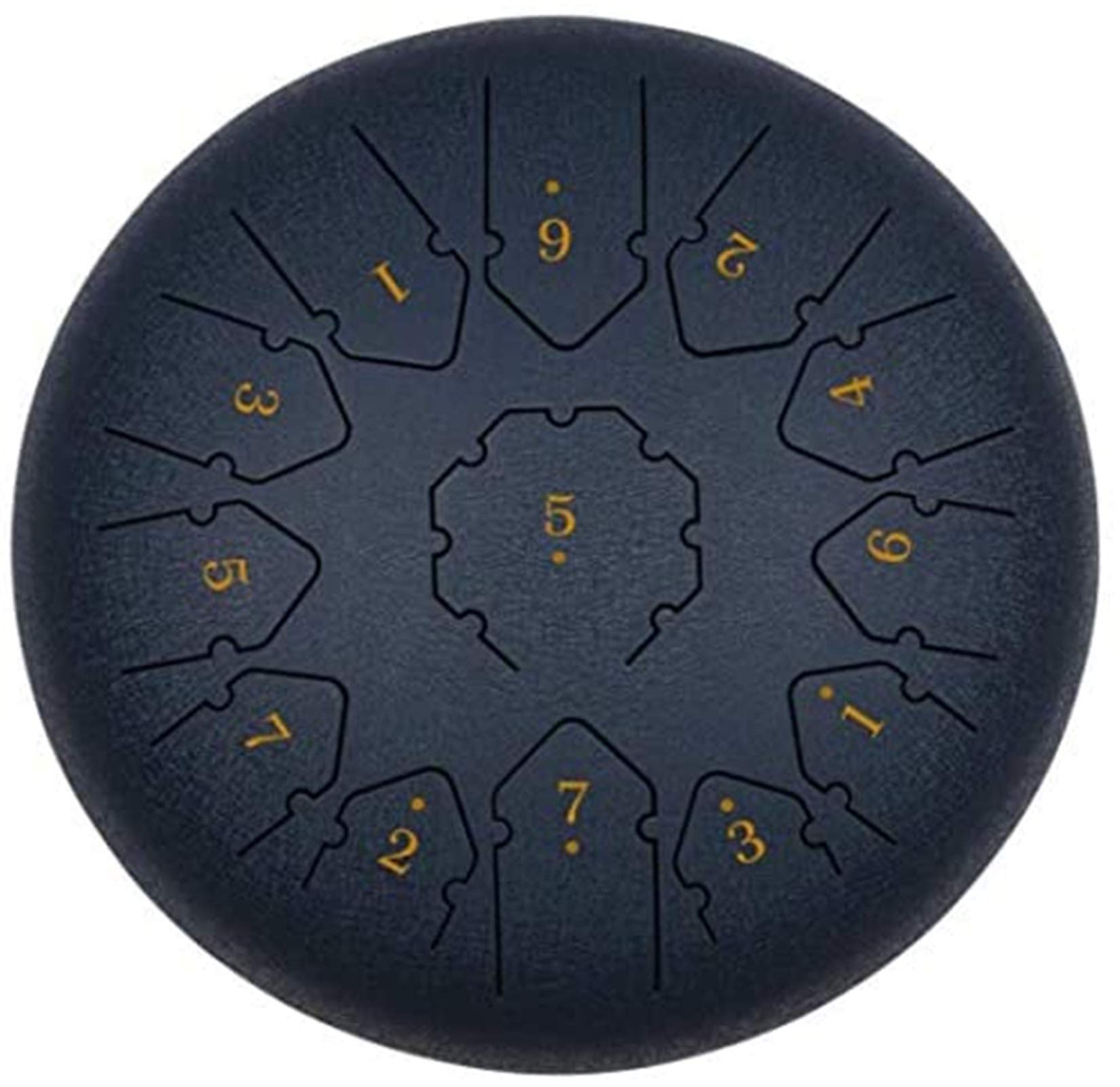12-inch 13-Note Steel Tongue Drum - Professional Tank Drum Percussion Instrument with Drumsticks & Finger Set - Perfect for Sound Therapy, Yoga, Meditation, Music Education & Relaxation - Black Finish