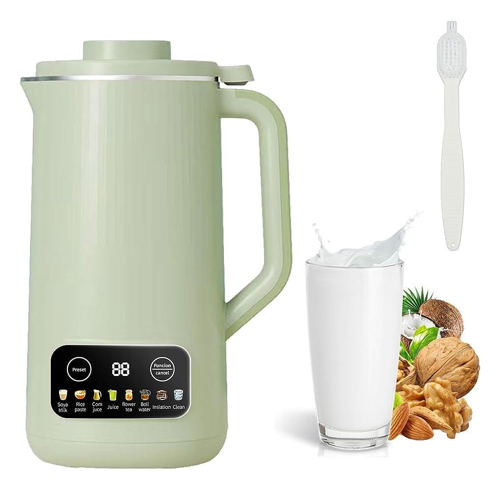 20oz/600ml Nut Milk Maker with 10 Blades - Powerful Soy Peanut Butter Bean Milk Machine for Home, Gym & Fitness - Green - Perfect for Vegan, Keto & Healthy Smoothies