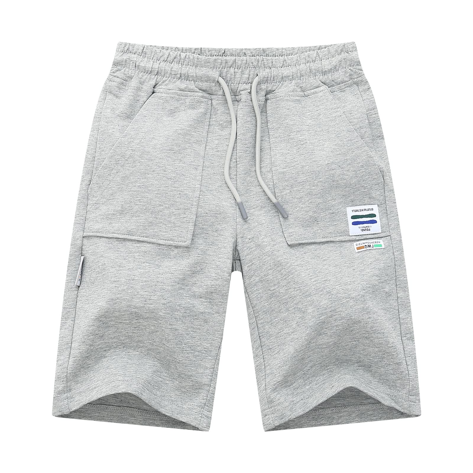 **Boys' Cotton Shorts with Drawstring & Elastic Waist - Comfortable Casual Playwear for Summer, Sports, and Outdoor Activities**