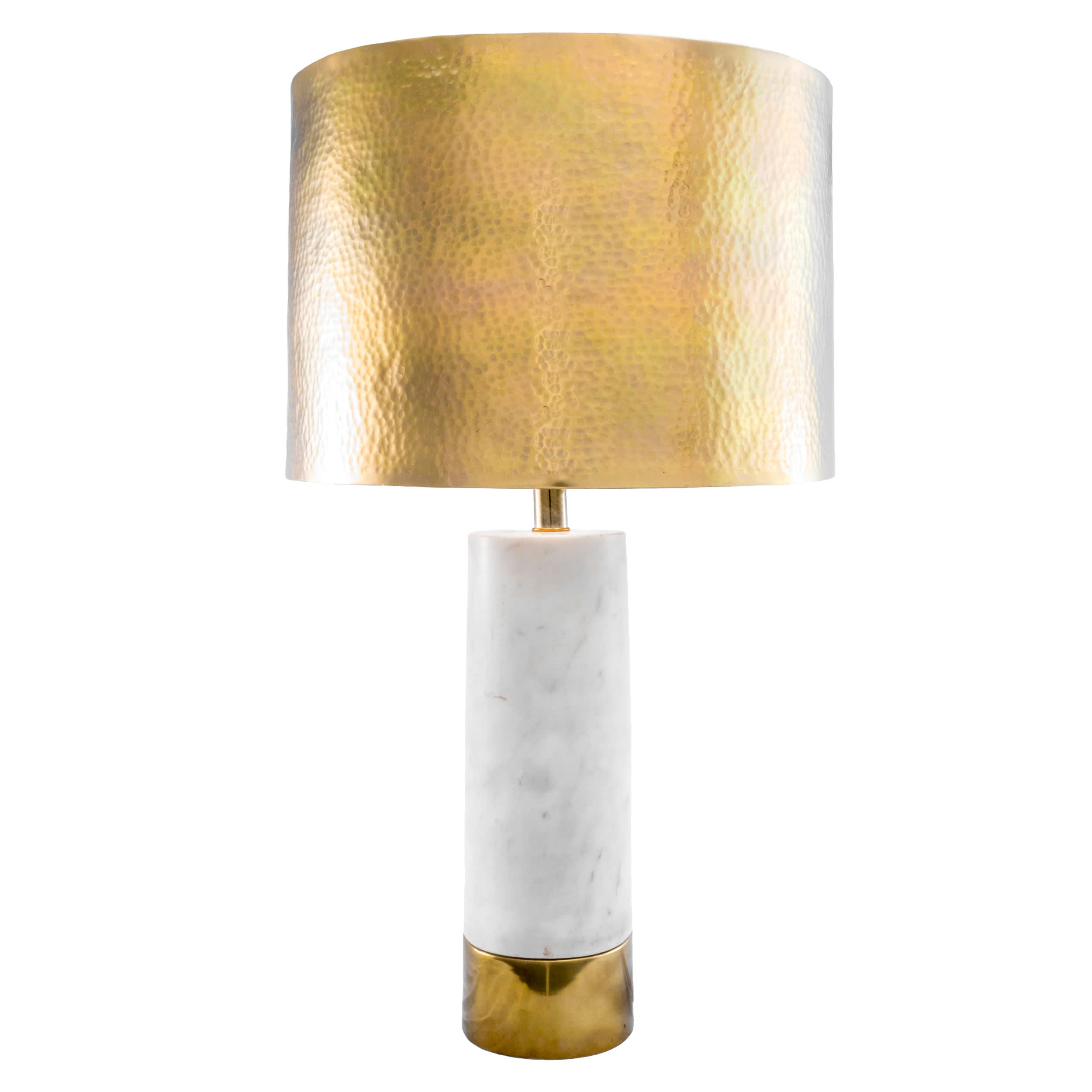 23 Inch Alexa Marble Table Lamp with Brass Base - Modern Bedside & Living Room Lighting for Home Decor