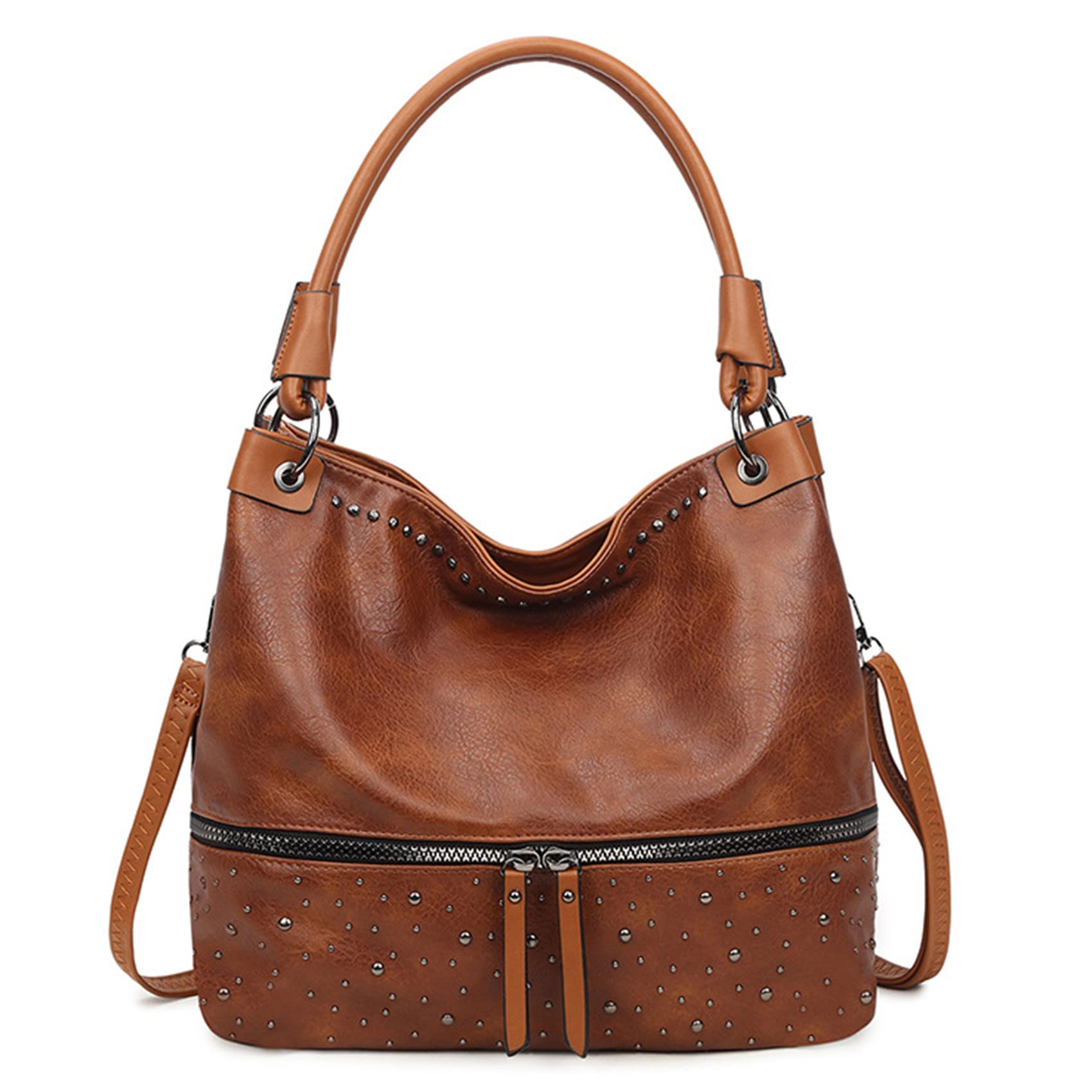 NOTAG Women's Fashion Handbags - PU Leather Crossbody & Shoulder Bags with Rivet Details | Perfect for Work, Travel & Everyday Use