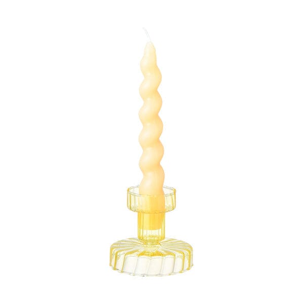 Premium Scented Soy Wax Candles with Elegant Glass Holder Set - Yellow for Home Decor, Romantic Dinners & Relaxing Ambiance