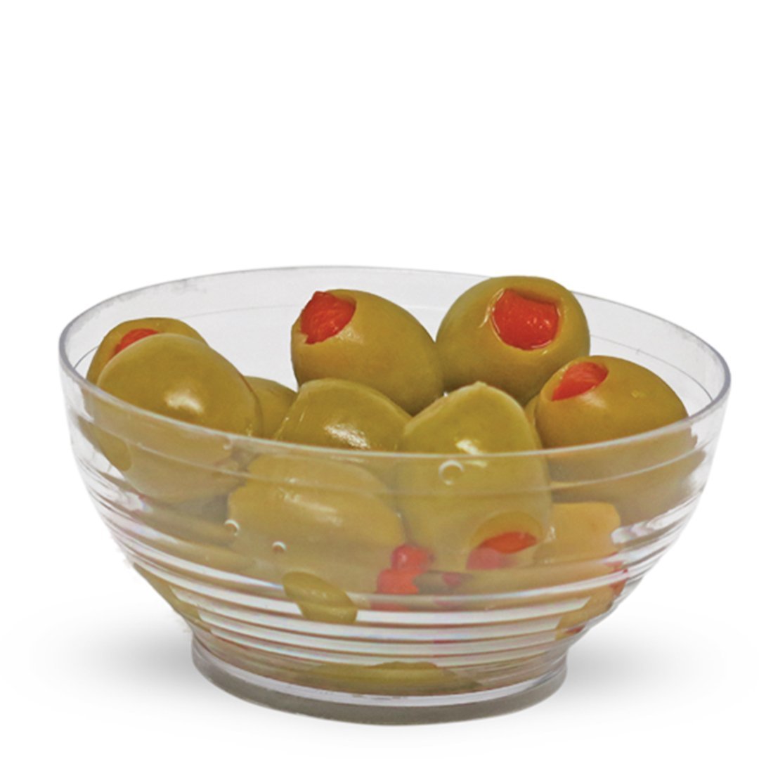 2 oz. Clear Plastic Mini Bowls with Embossed Design - 12 Pack - Perfect for Candy, Snacks, Condiments, Party Favors & Small Food Portions