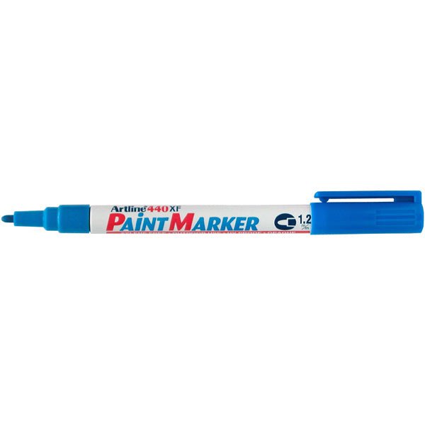 Artline 440 Blue Paint Marker Set - 12 Pack with 1.2mm Bullet Tip for Artists, DIY Projects & Industrial Marking | Waterproof & Permanent Ink