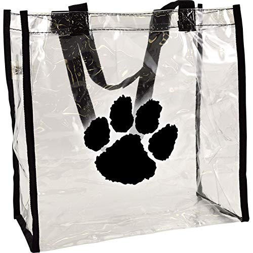Clear Stadium Bags - 25 Pack Transparent Tote Bags with Paw Print Design for Sports Events, Concerts & Theme Parks | Waterproof & Lightweight Carry-All for Stadium Security Checks