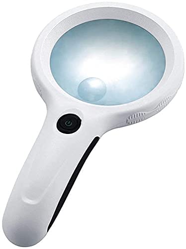 2.5X 8X Handheld Magnifying Glass - Portable HD Reading Magnifier with Non-Slip Grip - Perfect for Reading Small Print, Jewelry Inspection, and Hobby Crafts