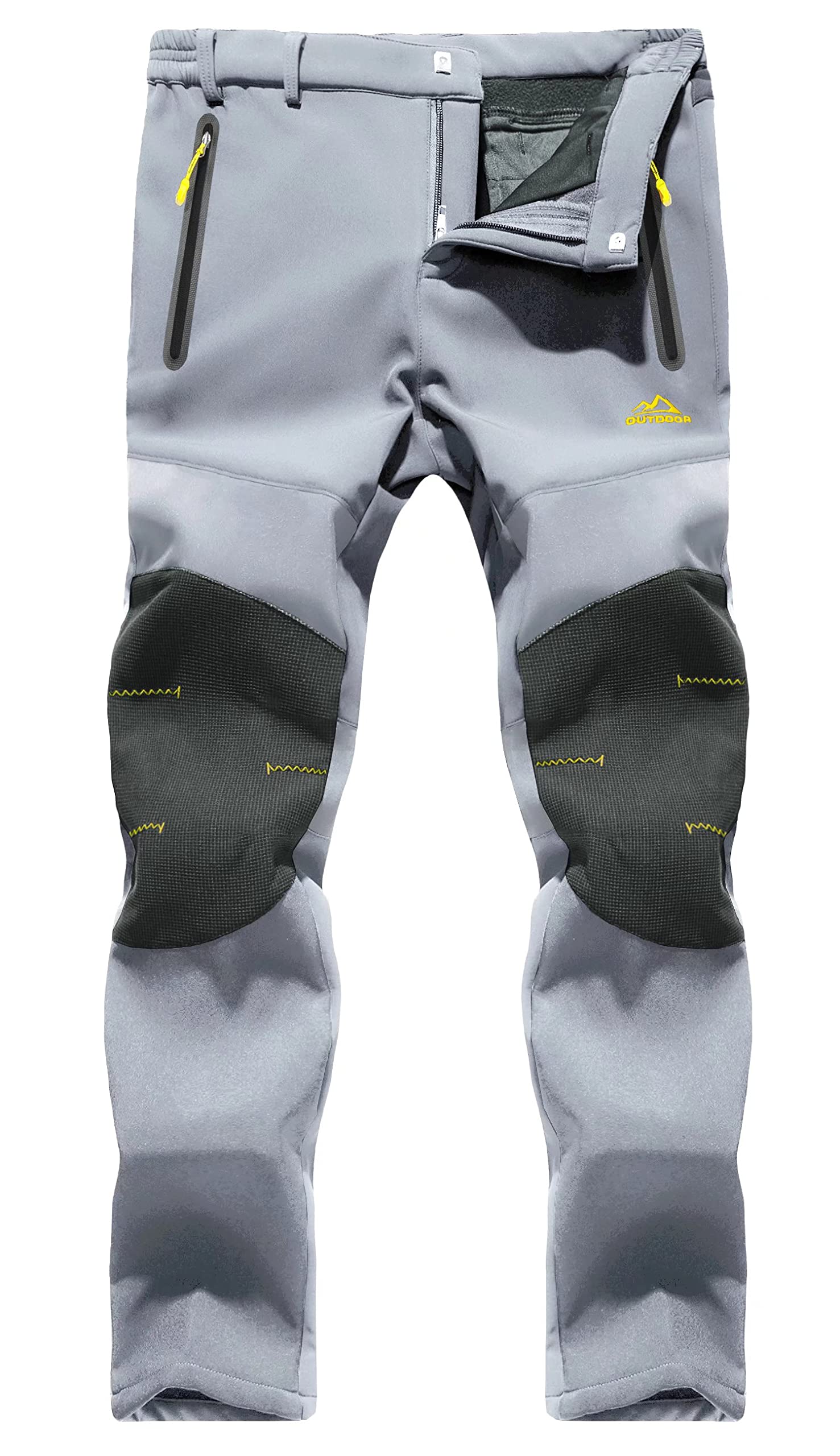 MAGCOMSEN Men's Waterproof Ski Snow Pants - Winter Hiking Softshell Pants with Zipper Pockets for Outdoor Sports & Cold Weather Activities | Perfect for Skiing, Snowboarding & Mountain Adventures