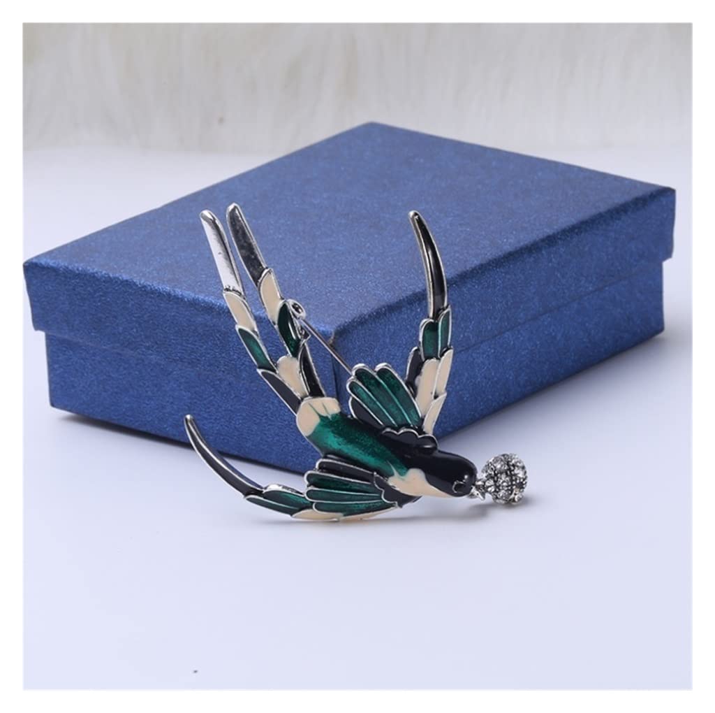 Elegant Tigrun Alloy Diamond Swallow Brooch Pin for Women - Green One Size Fashion Accessory - Perfect for Dresses, Coats, Scarves & Formal Occasions