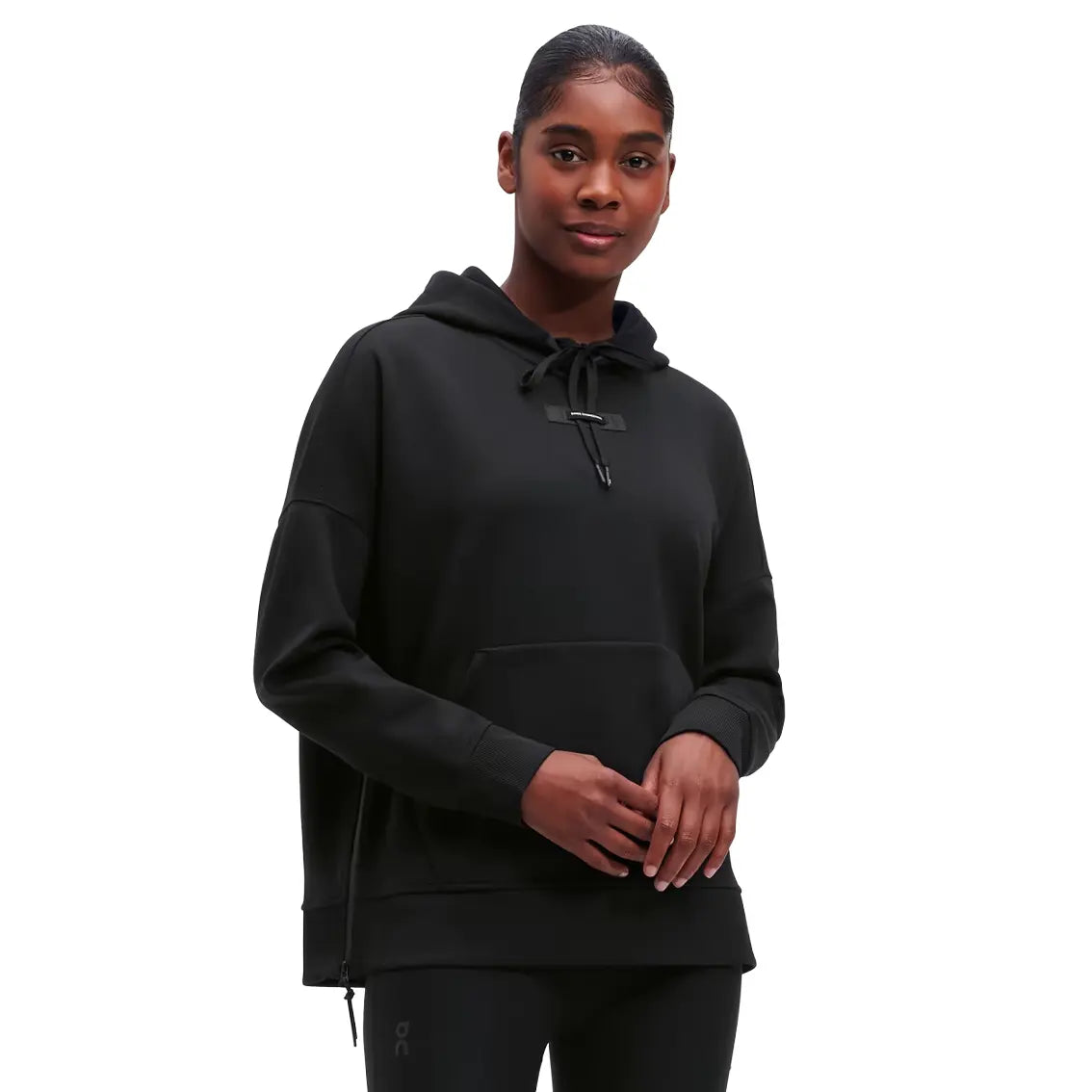 Women's On Running Hoodie - Lightweight & Breathable Black Pullover for Running, Gym & Outdoor Activities