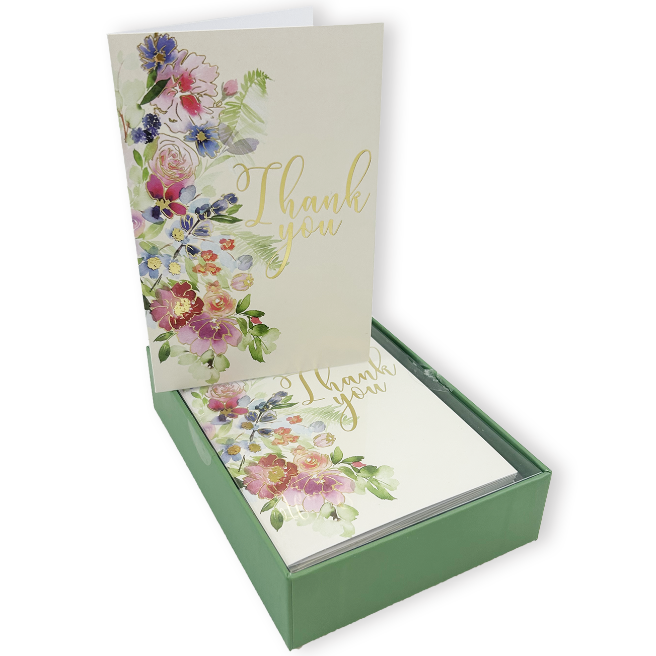 Fresh Garden Bouquet Thank You Note Cards - Elegant Floral Stationery for Appreciation Gifts, Wedding Favors & Special Occasions