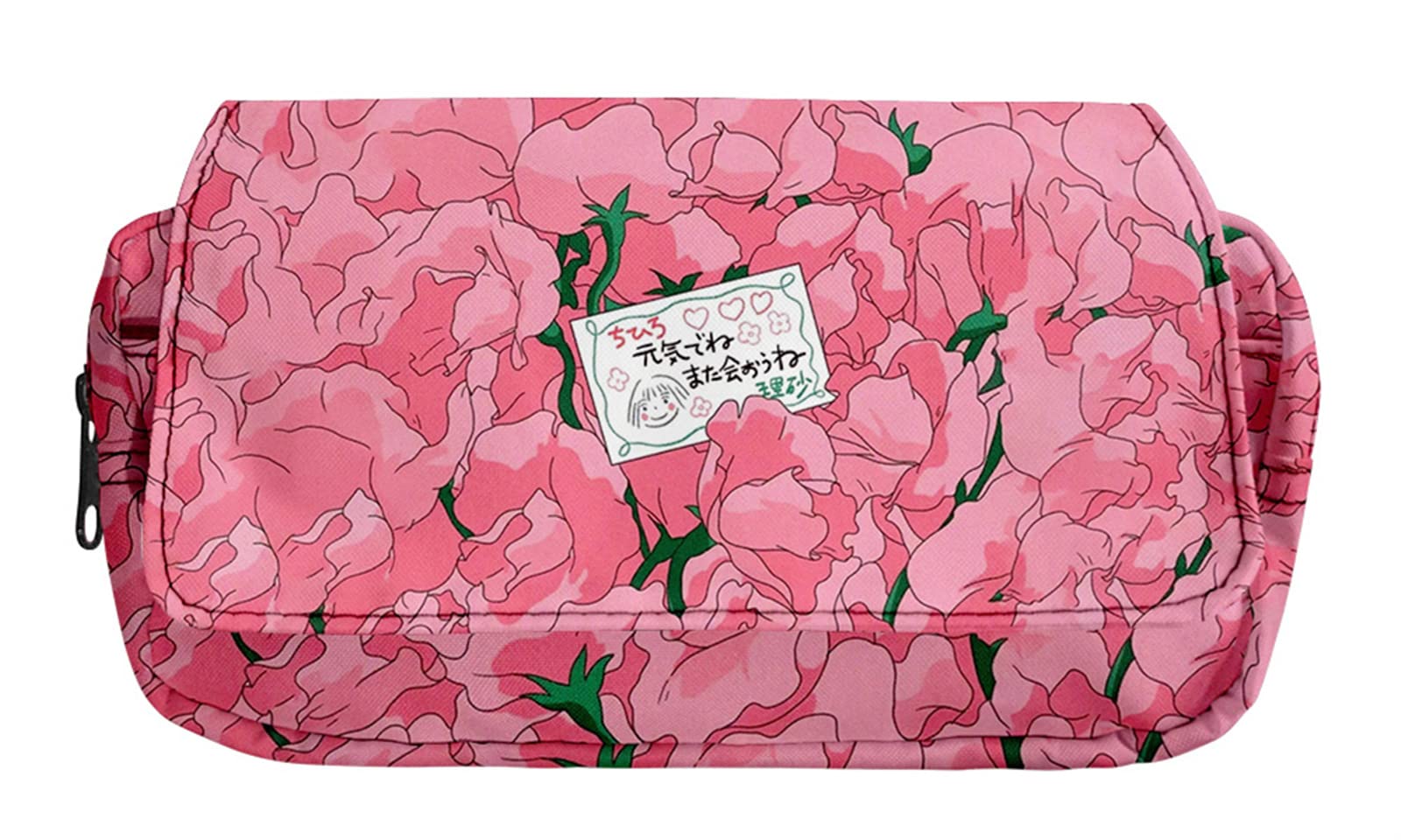 Anime Spirited Pencil Case - No Face Print Manga Cosplay Pouch Holder for School & Office (Pink) | Perfect for Students, Artists & Studio Ghibli Fans