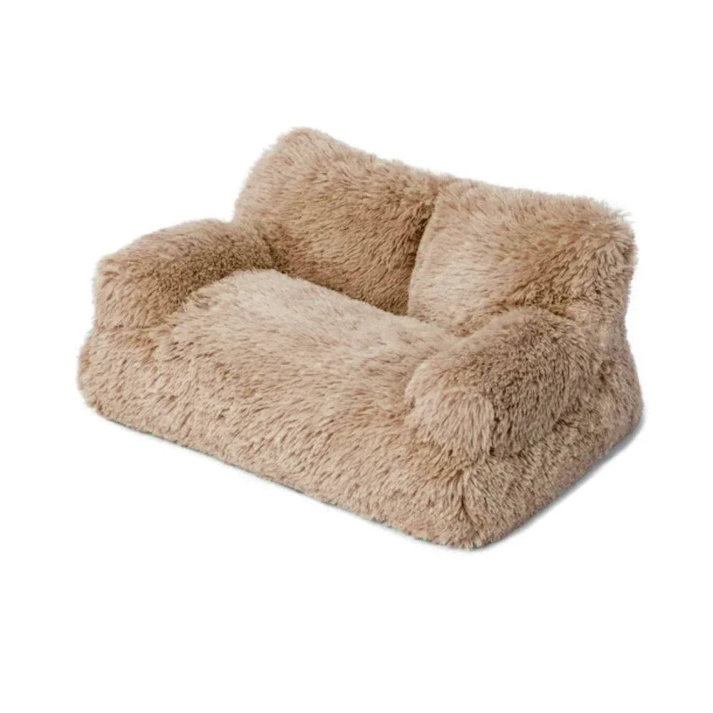 Fluffy Pet Sofa Bed for Dogs & Cats - Cozy Washable Pet Lounger for Small to Medium Pets - Perfect for Living Room, Bedroom, or Office