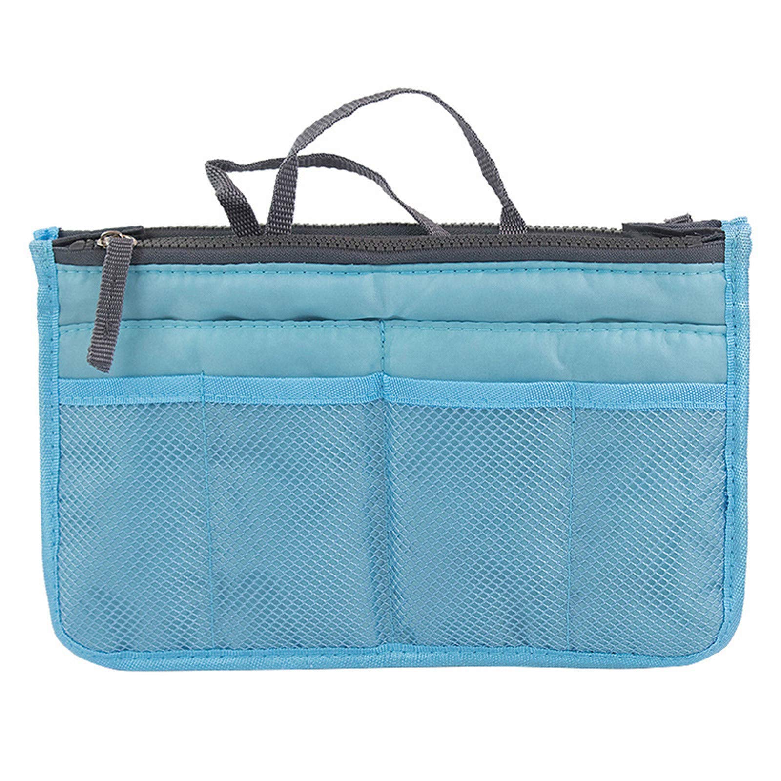 Portable Cosmetic Bag with Zipper - Dual Storage Organizer for Travel & Home