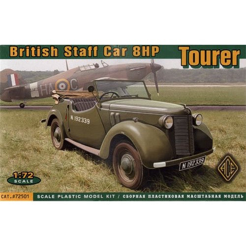 1/72 Scale British Staff Car 8hp Tourer Military Vehicle Model Kit - Ace Models 72501 - Perfect for WWII Dioramas, Historical Collections & Model Building Enthusiasts