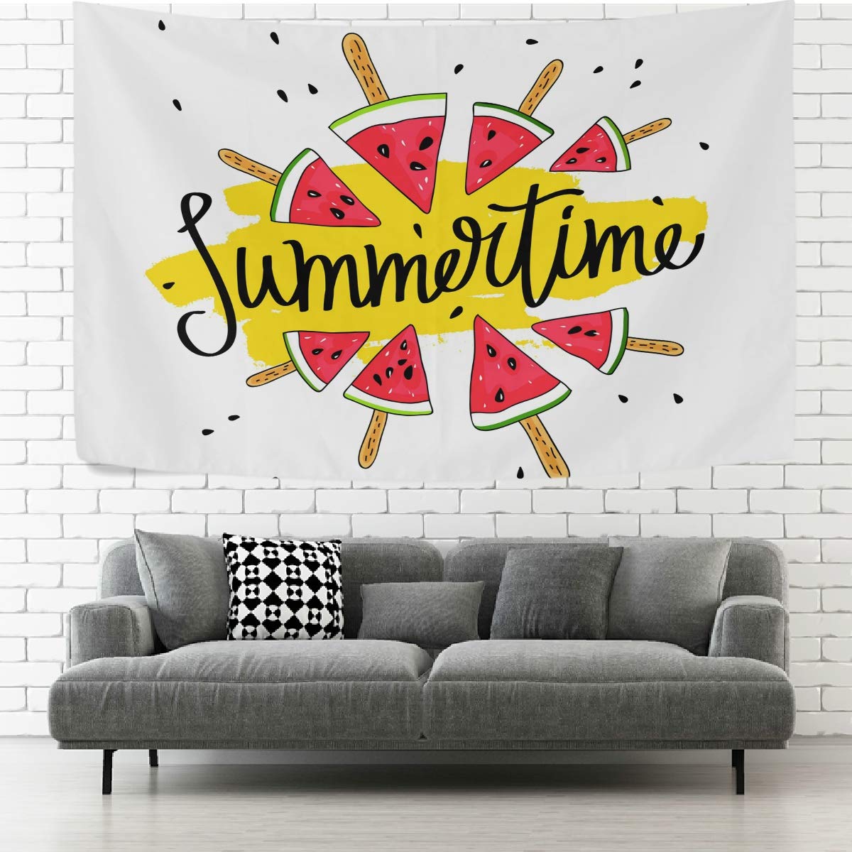 AGONA Summer Watermelon Fruit Tapestry - 60x40 Inch Decorative Wall Hanging for Bedroom, Living Room, Dorm | Cute Wall Art, Home Decor Blanket | Perfect for Boho, Aesthetic Room Decor & Photo Backdrops
