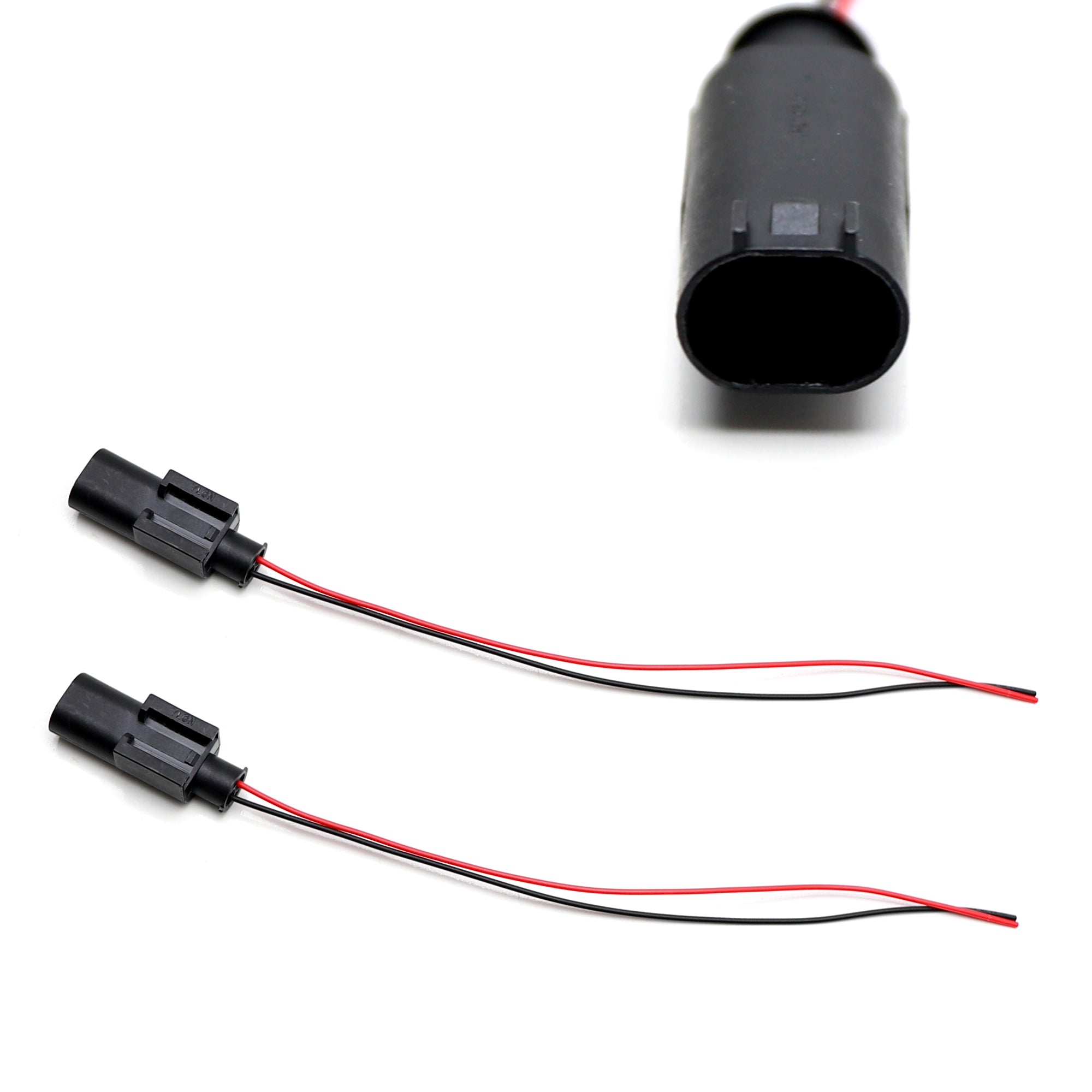 2 Pin Male End Light & Sensor Connectors with 5 Pigtails - Compatible with European Cars - Waterproof Automotive Electrical Connectors for Headlights, Fog Lights & Parking Sensors