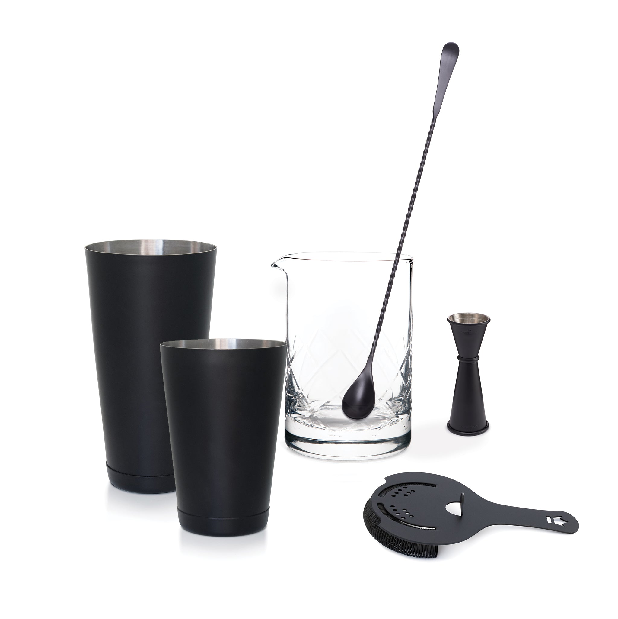 Premium Matte Black Cocktail Set - 18-Piece Bar Essentials for Mixing, Shaking & Serving - Perfect for Home Bars, Parties & Gifts