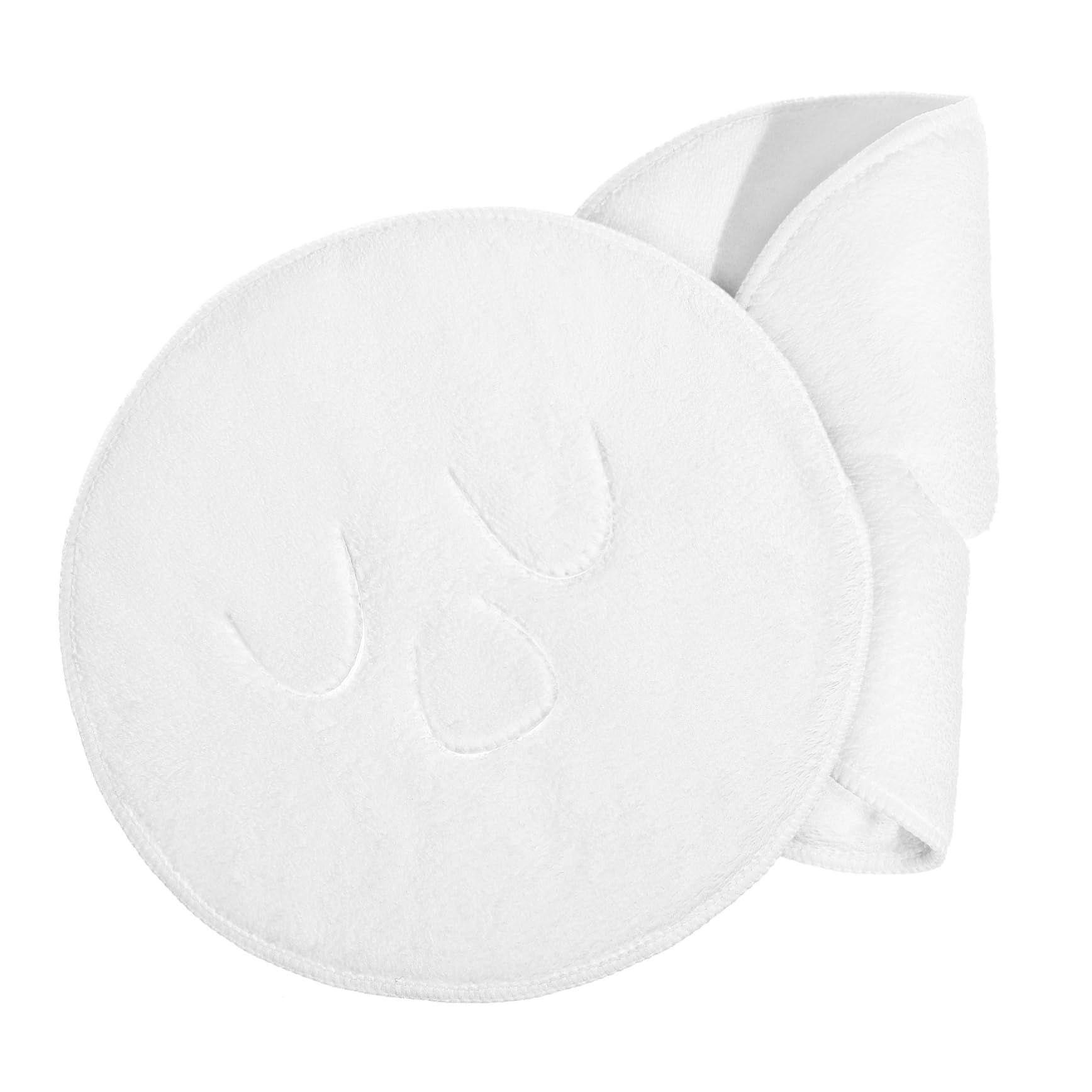2Pcs Reusable Face Towel Masks - Soft White Facial Towel Set for Skincare & Hot Compress