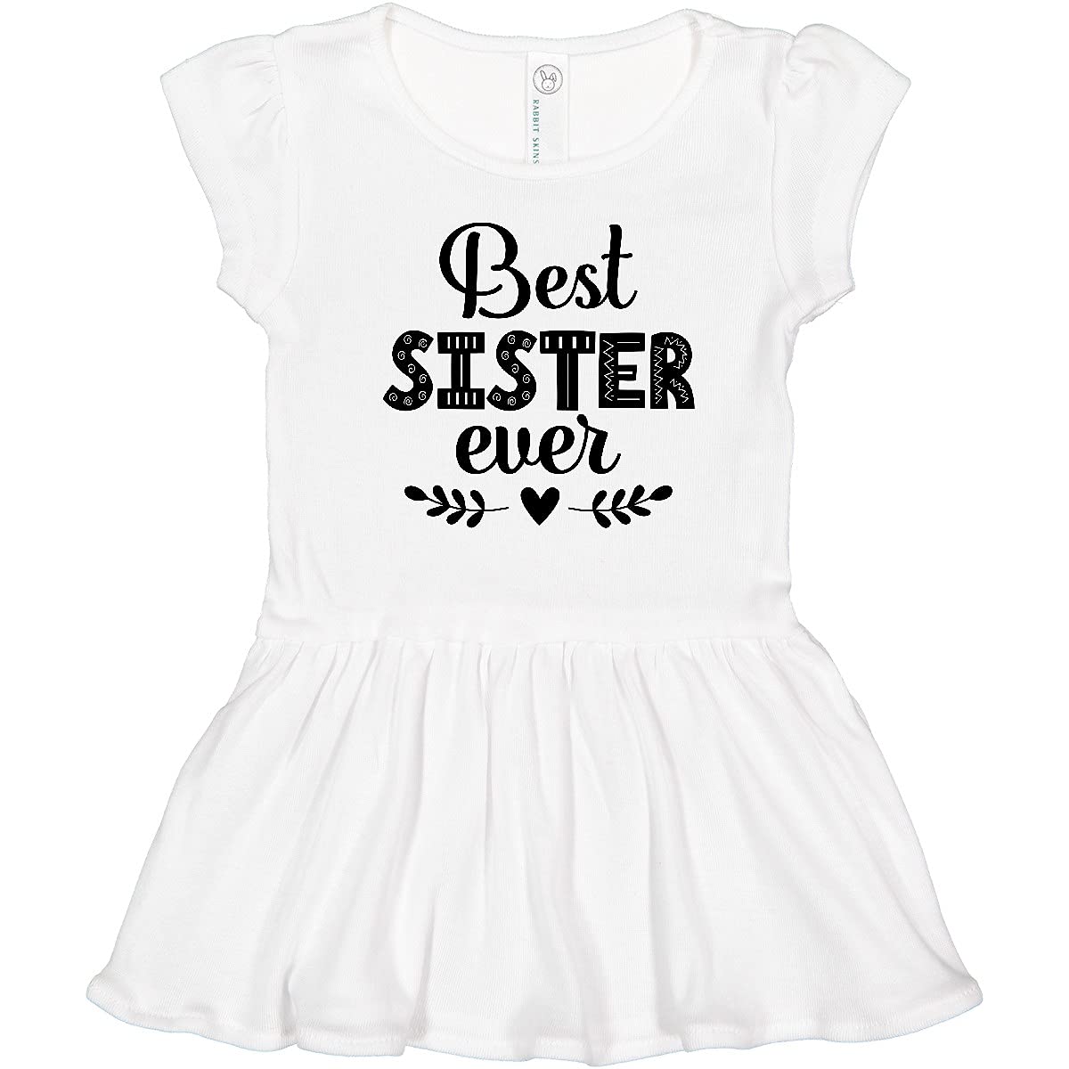 Inktastic Best Sister Ever Toddler Dress - Cute Sibling Matching Outfit for Girls, Birthday & Holiday Gifts (Ages 2-4) - Perfect for Family Photos, Christmas & Special Occasions