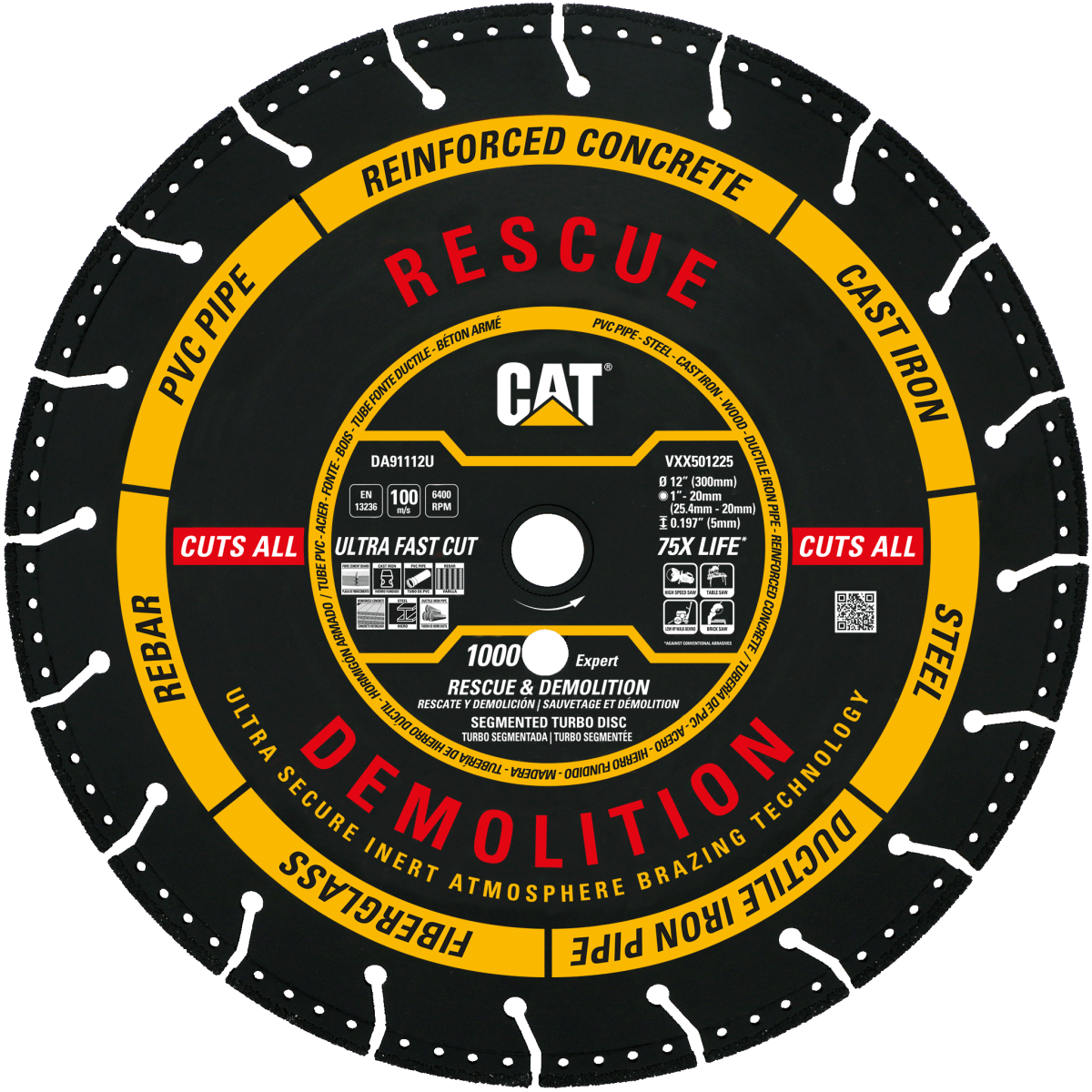 Cat® 1000 Expert Rescue Demolition Blade - Heavy Duty Demolition Tool for Construction & Emergency Rescue | Free Shipping | Perfect for Demolition Projects, Concrete Cutting & Disaster Relief Operations