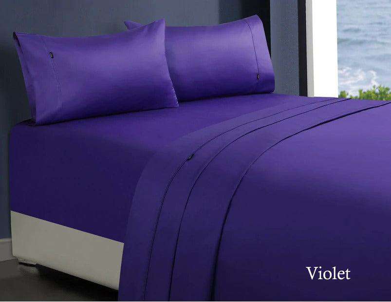 1000 Thread Count Egyptian Cotton Sheet Set - 1 Mega King Size - Soft Luxury Bed Sheets in Violet - Perfect for Master Bedroom & Guest Room Comfort
