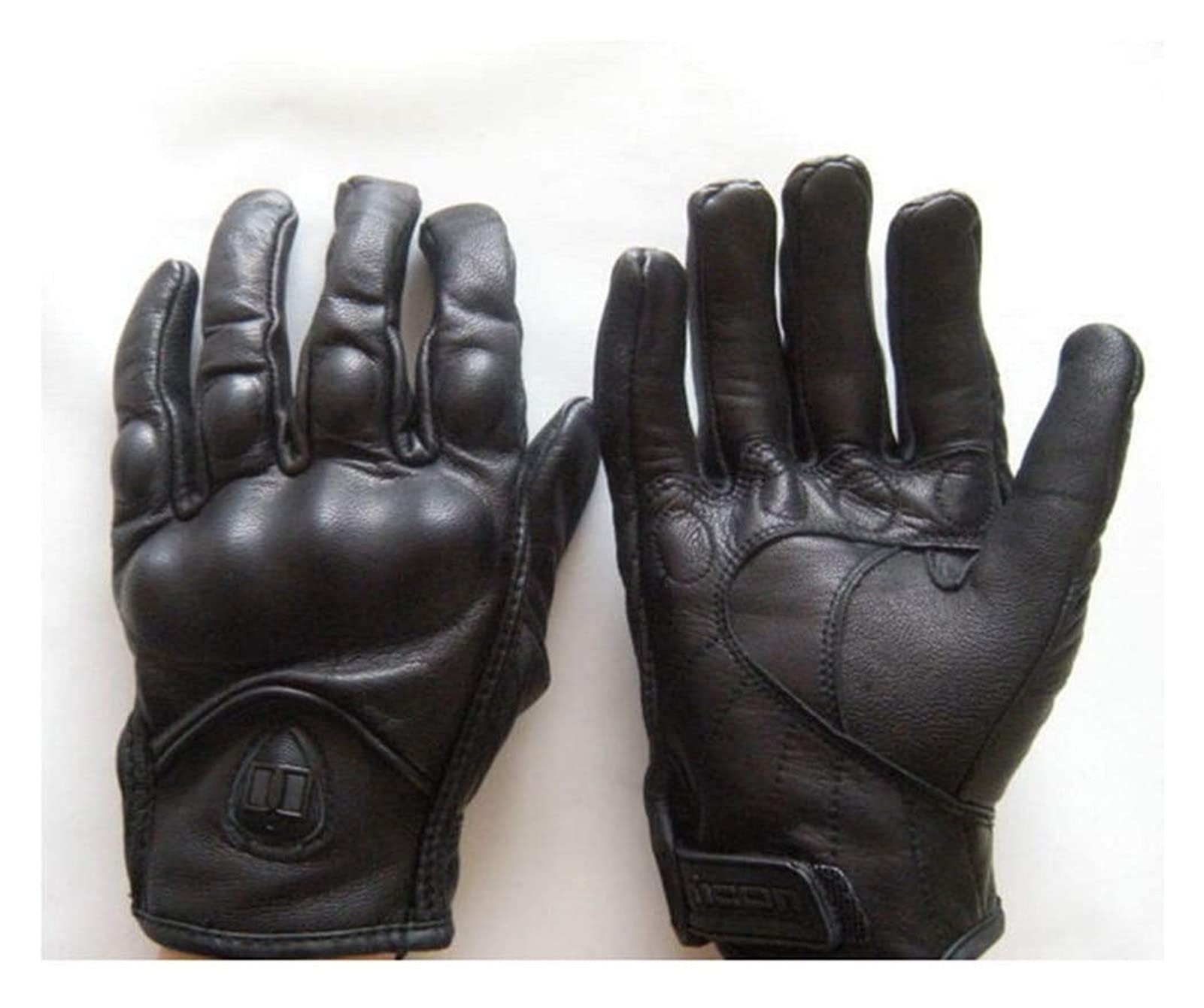 YIWANGO Men's Touchscreen Leather Motorcycle Gloves - Winter Carbon Fiber Full Finger Anti-Slip Gloves for Cycling & Racing (Black, Large) - Perfect for Cold Weather Riding & Outdoor Sports