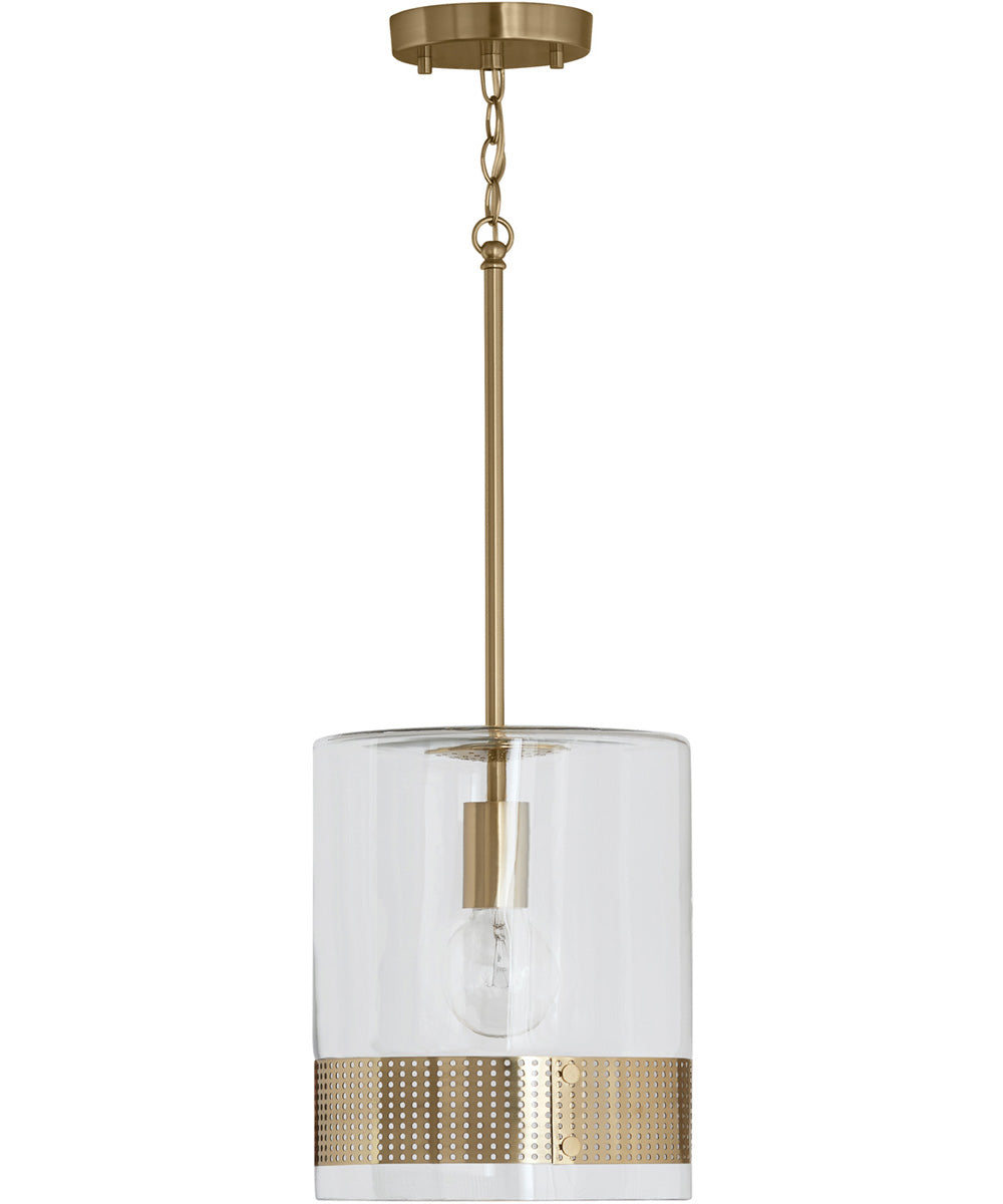 Polished Brass Single Light Pendant with Clear Glass Shade - Perfect for Kitchen Island, Dining Room, or Entryway Lighting