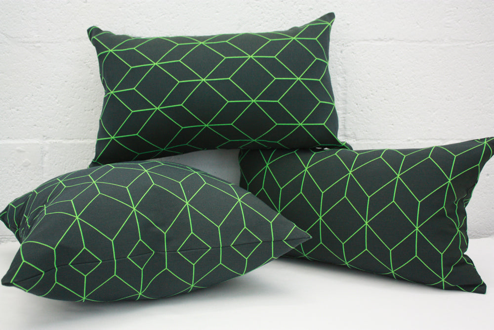 Maharam Bright Cube Lime Green Decorative Throw Pillow - Modern Home Accent for Living Room, Bedroom, or Office Sofa