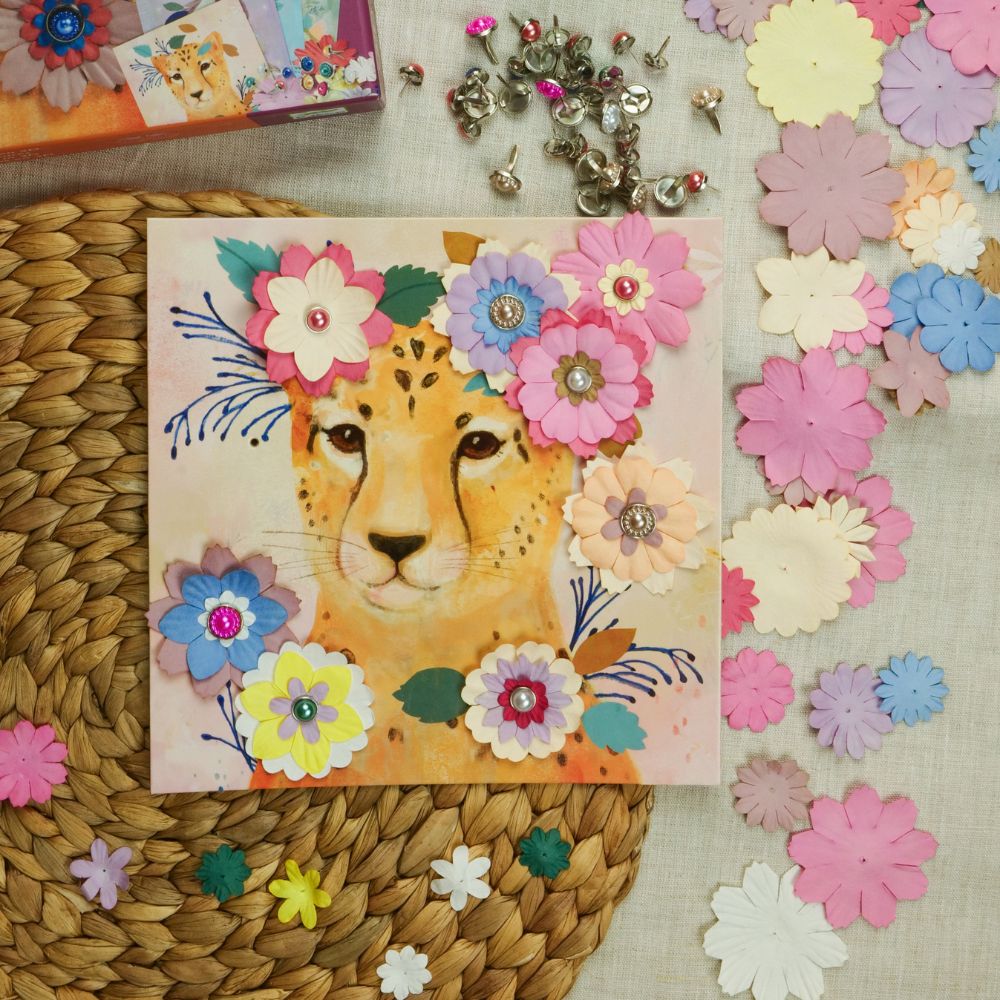 Djeco 3D Floral Paper Crafts Kit - DIY Flower Art for Kids & Adults - Perfect for Home Decor, Party Favors & Creative Gifts