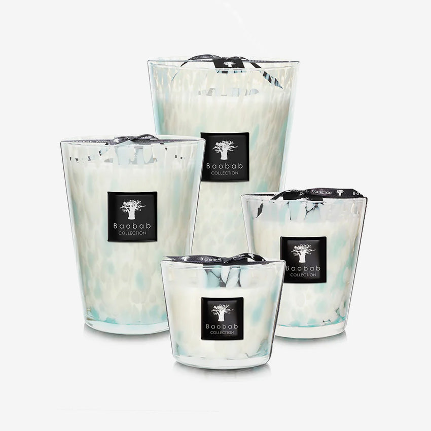 Baobab Collection Sapphire Pearls Scented Candle - Luxury Home Fragrance for Relaxation & Romantic Ambiance | Premium Soy Wax Candle for Bedroom, Bathroom & Living Room Decor