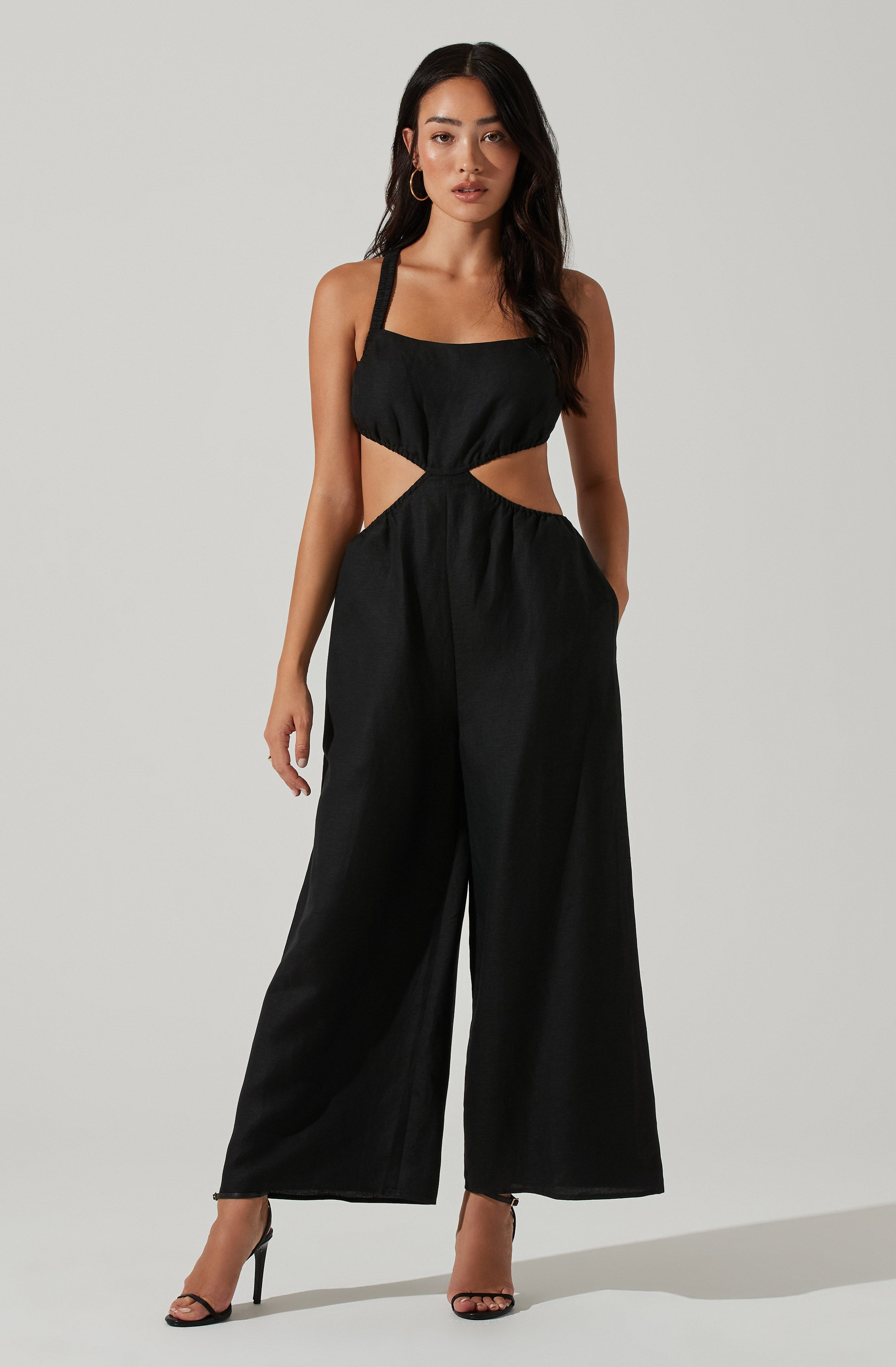 Marise Cutout Wide Leg Jumpsuit for Women - Trendy Summer Romper with Side Cutouts - Perfect for Beach Vacations, Date Nights & Casual Outings