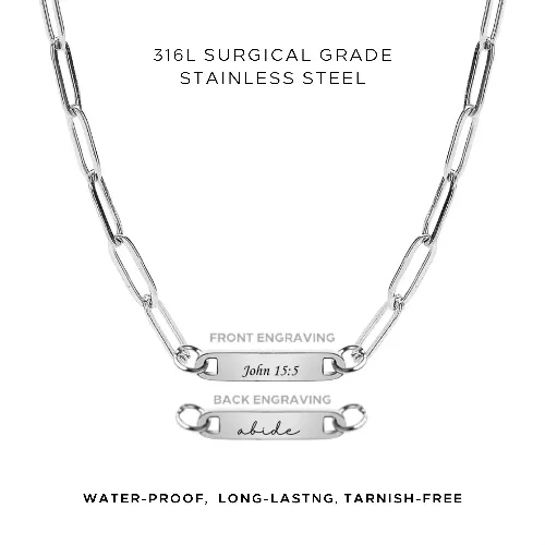 Personalized Engraved Paperclip Necklace - Custom Name Jewelry Gift for Women - Perfect for Birthdays, Anniversaries & Everyday Wear