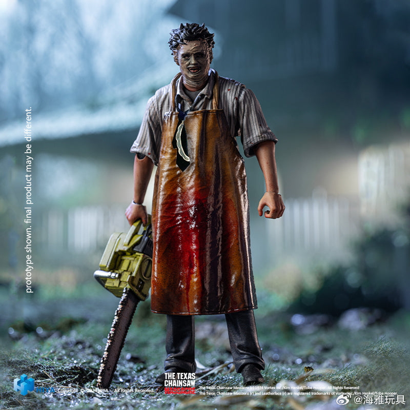 1/18 Scale HIYA 4-Inch Leatherface Action Figure - Texas Chainsaw Massacre Killer Mask Collectible for Horror Fans & Movie Enthusiasts | Perfect for Display, Cosplay & Halloween Decor