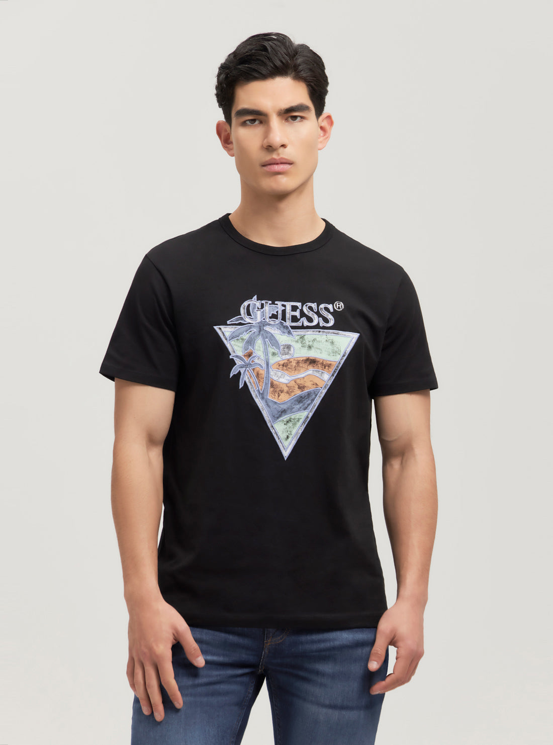 Eco-Friendly Black Summer Triangle T-Shirt for Men & Women - Comfortable Cotton Tee for Casual Wear, Outdoor Activities, and Travel