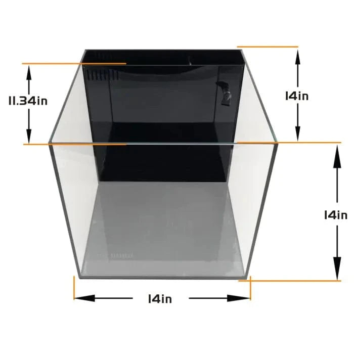 10 Gallon Cube AIO Aquarium Tank with Filtration System - IceCap Nano Saltwater or Freshwater Fish Tank for Home/Office Decor, Reef Keeping & Small Aquatic Pets