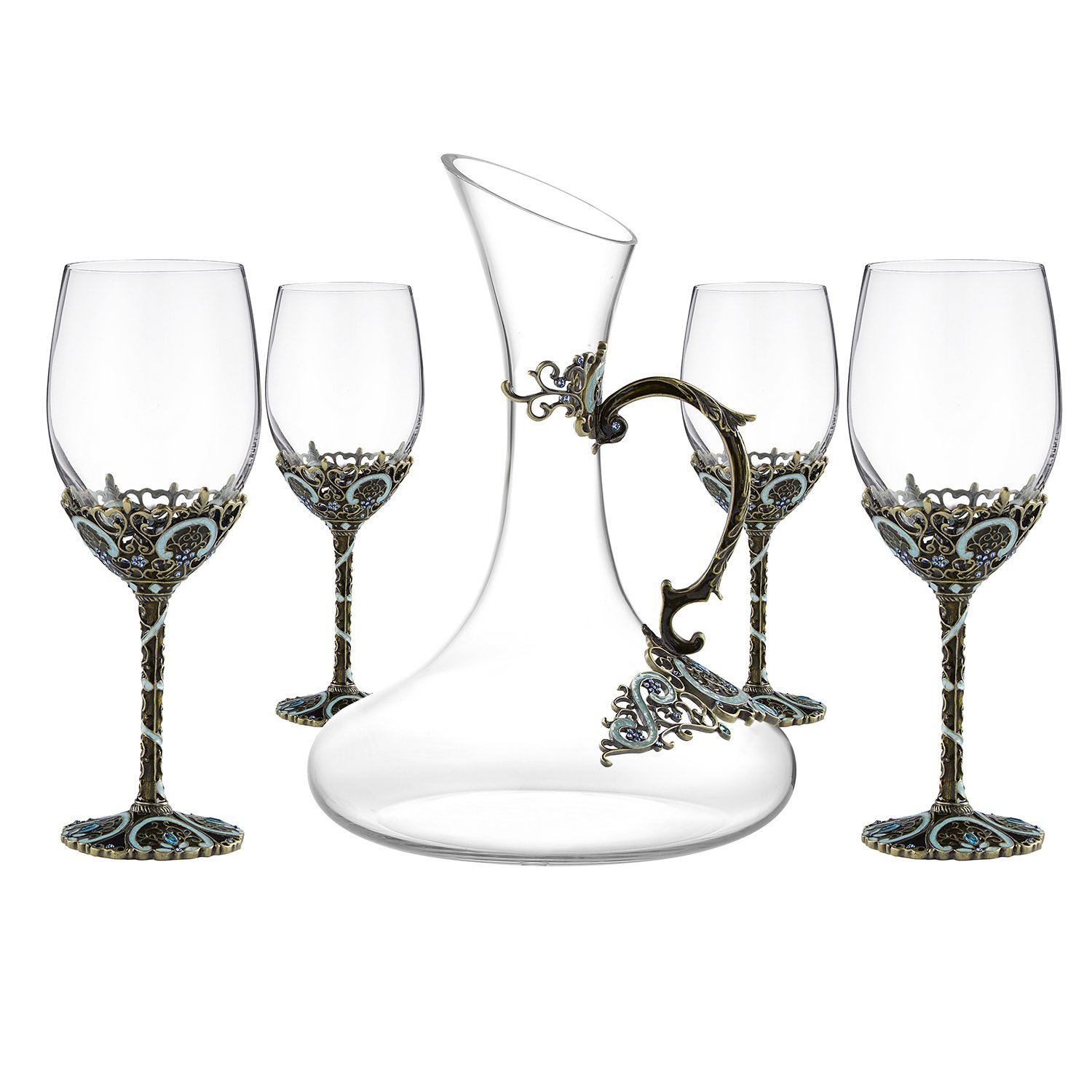 SEMAXE 5-Piece Novelty Wine Glass Set - Perfect for Wine Tasting, Christmas, Holidays, Birthdays & Wedding Gifts - Elegant Stemware for Parties, Celebrations & Home Decor