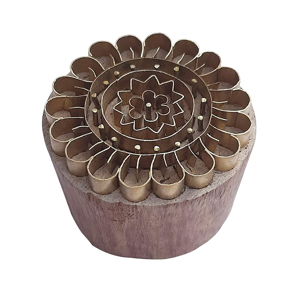 Royal Kraft Brass Wooden Stamps for Clay, Pottery & Fabric Printing - DIY Crafts & Decor