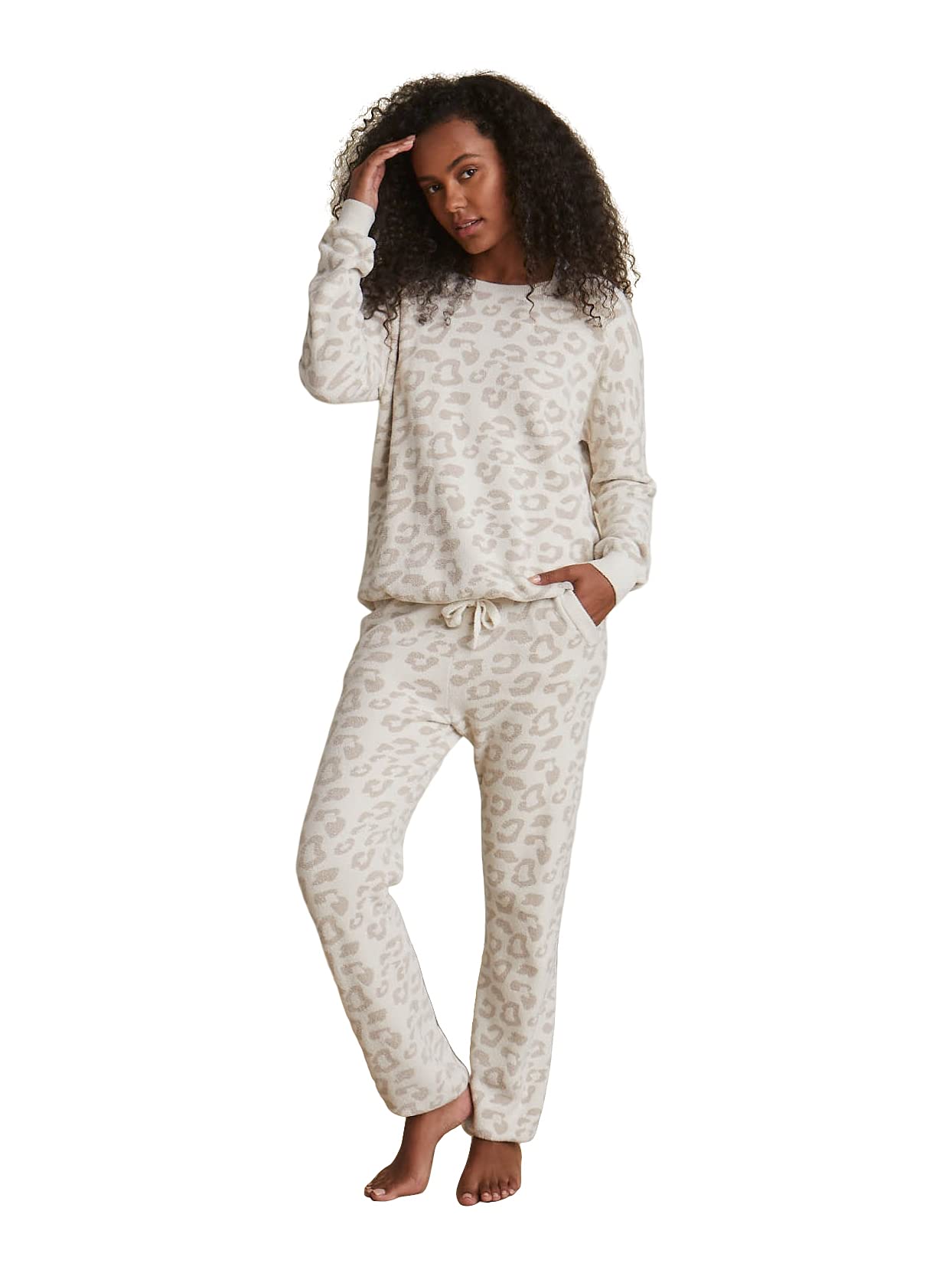 Barefoot Dreams CozyChic Ultra Lite Women's Track Pants - Soft Lounge Pants for Yoga, Gym & Home - Luxury Comfortable Wild Print Athletic Bottoms for Relaxation & Workouts