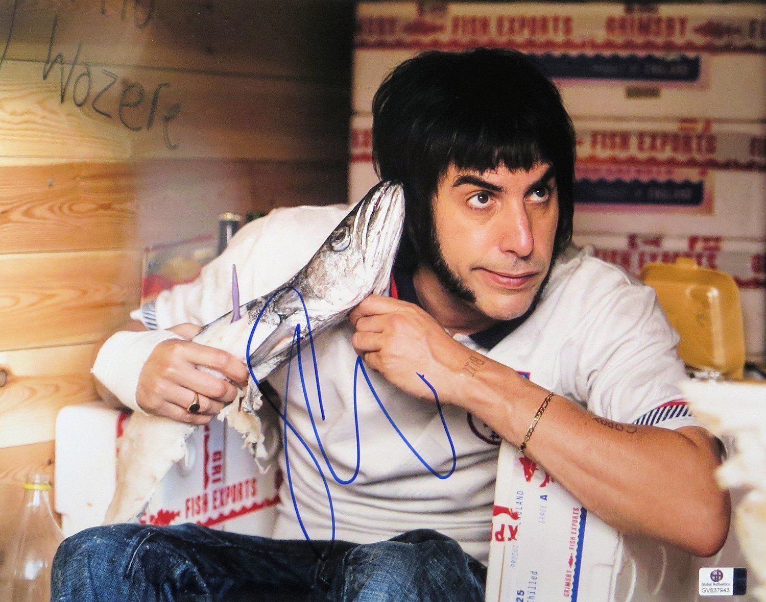 Sacha Baron Cohen Signed Autographed 11X14 Photo - The Brothers Grimsby Movie Memorabilia - GV837943 - Perfect for Film Collectors & Comedy Fans Display