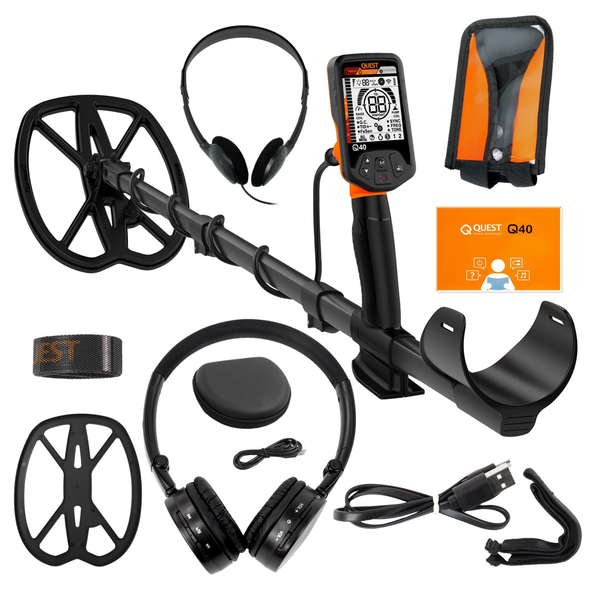 Quest Q40 Metal Detector with 11x9